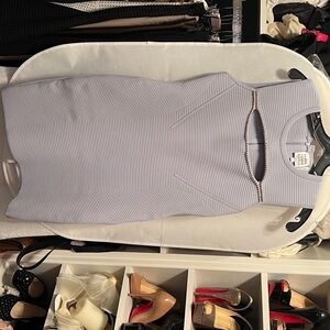 Herve Leger Light Blue Ribbed Dress